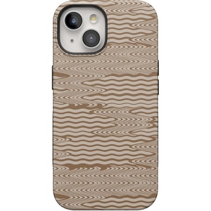 image:imageCasely iPhone 15 Plus Case  Into the Wild  White Snow Leopard  Bold Protective Design  MagSafe Compatible DesignMocha Ripple  Brown Waves Case
