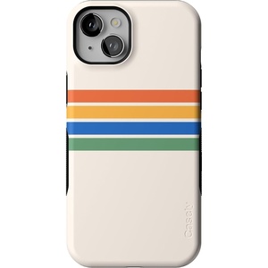 image:imageCasely iPhone 15 Plus Case  Into the Wild  White Snow Leopard  Bold Protective Design  MagSafe Compatible DesignTotally Groovy  Rainbow Stripes