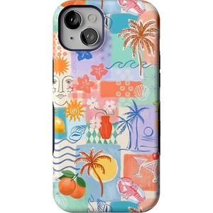 image:imageCasely iPhone 15 Plus Case  Into the Wild  White Snow Leopard  Bold Protective Design  MagSafe Compatible DesignTropical Heat  Beachy Collage