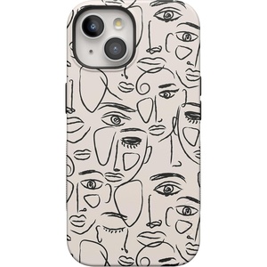 image:imageCasely iPhone 15 Plus Case  Into the Wild  White Snow Leopard  Bold Protective Design  MagSafe Compatible DesignWere All Human  Minimal Face Art