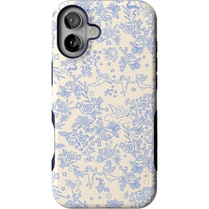 image:imageCasely iPhone 16 Case  The Boyfriend Collection  Forest Green  Bold Protective Design  Compatible with MagSafeCupids Canvas  Periwinkle Floral