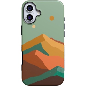 image:imageCasely iPhone 16 Case  The Boyfriend Collection  Forest Green  Bold Protective Design  Compatible with MagSafeEndless Peaks  Colorblock Mountain