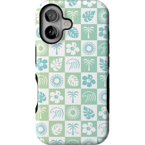 image:imageCasely iPhone 16 Case  The Boyfriend Collection  Forest Green  Bold Protective Design  Compatible with MagSafePura Vida  Coastal Checkers