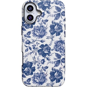 image:imageCasely iPhone 16 Case  The Boyfriend Collection  Forest Green  Bold Protective Design  Compatible with MagSafeRose to Fame  Blue  White Rose Floral