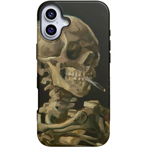 image:imageCasely iPhone 16 Case  The Boyfriend Collection  Forest Green  Bold Protective Design  Compatible with MagSafeVan Gogh  Skull of a Skeleton with Burning Cig