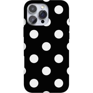 image:imageCasely iPhone 16 Pro Case  Mystic Moss  Green Enchanted Shimmer  Compatible with MagSafe  Classic Ultra Slim DesignHigh Contrast  Black Polka Dot