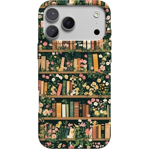 image:imageCasely iPhone 17 Pro Case  Think Pink  Solid Neon Pink  Compatible with MagSafe  Classic Ultra Slim DesignBook Nook  Floral Library