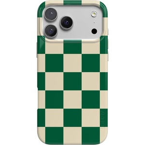 image:imageCasely iPhone 17 Pro Case  Think Pink  Solid Neon Pink  Compatible with MagSafe  Classic Ultra Slim DesignFit Check  Green Checkerboard