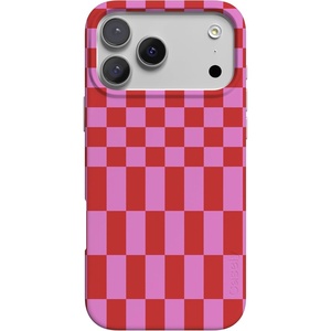 image:imageCasely iPhone 17 Pro Case  Think Pink  Solid Neon Pink  Compatible with MagSafe  Classic Ultra Slim DesignVibe Check  Pink Checkerboard