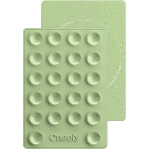 image:imageCasely Grippy  Silicone Suction Phone Mount Compatible with MagSafe WhiteMatcha Green