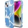 image:imageCasely iPhone 15 Case  Here Comes the Sun  Colorblock Sunset  Compatible with MagSafe  Classic Ultra Slim DesignCurrent MOOd  Light Blue Cow Print