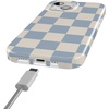 image:imageCasely iPhone 15 Case  Here Comes the Sun  Colorblock Sunset  Compatible with MagSafe  Classic Ultra Slim DesignFit Check  Light Blue Checkerboard