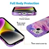 image:imageCasely iPhone 15 Case  Here Comes the Sun  Colorblock Sunset  Compatible with MagSafe  Classic Ultra Slim DesignTie Dying Over You  Purple Marble