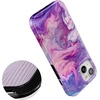 image:imageCasely iPhone 15 Case  Here Comes the Sun  Colorblock Sunset  Compatible with MagSafe  Classic Ultra Slim DesignTie Dying Over You  Purple Marble