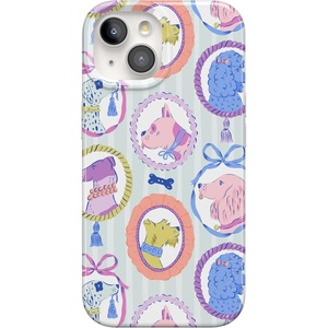 image:imageCasely iPhone 15 Case  Here Comes the Sun  Colorblock Sunset  Compatible with MagSafe  Classic Ultra Slim DesignChateau Pups  French Dog