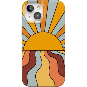 image:imageCasely iPhone 15 Case  Here Comes the Sun  Colorblock Sunset  Compatible with MagSafe  Classic Ultra Slim DesignShine On  Retro Sunset