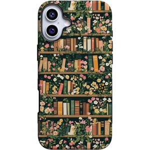 image:imageCasely iPhone 16 Plus Case  Midnight Onyx  Black Shimmer  Bold Protective Design  Compatible with MagSafeBook Nook  Floral Library