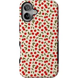 image:imageCasely iPhone 16 Plus Case  Midnight Onyx  Black Shimmer  Bold Protective Design  Compatible with MagSafeCherry on Top  Red Cherries