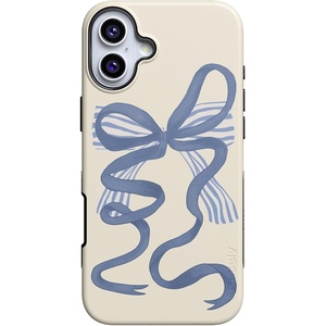 image:imageCasely iPhone 16 Plus Case  Midnight Onyx  Black Shimmer  Bold Protective Design  Compatible with MagSafeHeartstrings  Blue Bow