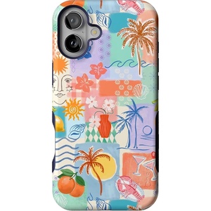 image:imageCasely iPhone 16 Plus Case  Midnight Onyx  Black Shimmer  Bold Protective Design  Compatible with MagSafeTropical Heat  Beachy Collage