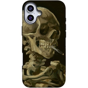 image:imageCasely iPhone 16 Plus Case  Midnight Onyx  Black Shimmer  Bold Protective Design  Compatible with MagSafeVan Gogh  Skull of a Skeleton with Burning Cig
