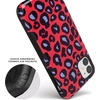 image:imageCasely iPhone 12 Mini Case  Into the Wild  Red amp Blue Leopard Print  Bold Protective Design