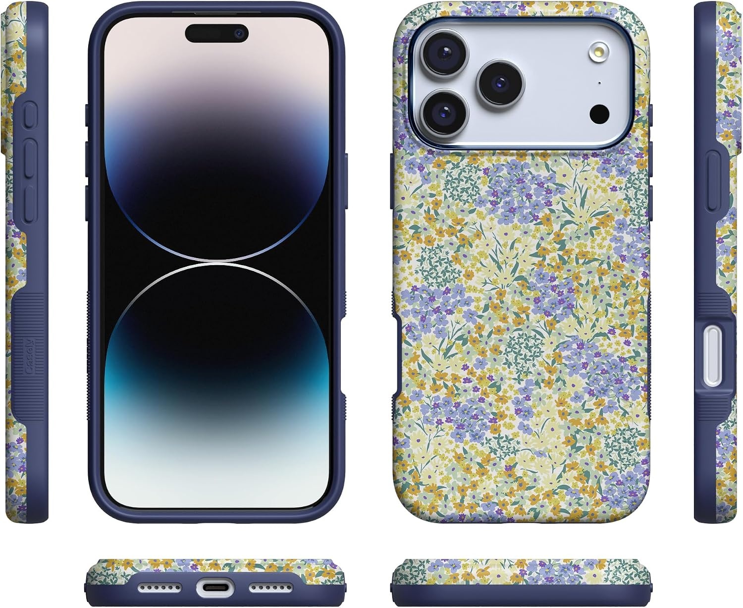 image:imageCasely iPhone 17 Pro Max Case  Midnight Onyx  Black Shimmer  Bold Protective Design  Compatible with MagSafeDream Garden  Cottagecore