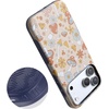 image:imageCasely iPhone 17 Pro Max Case  Midnight Onyx  Black Shimmer  Bold Protective Design  Compatible with MagSafeMushroom Magic  Retro Floral