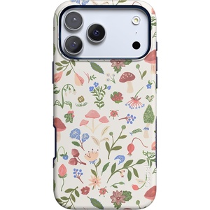 image:imageCasely iPhone 17 Pro Max Case  Midnight Onyx  Black Shimmer  Bold Protective Design  Compatible with MagSafeGarden Party  Mushroom Floral