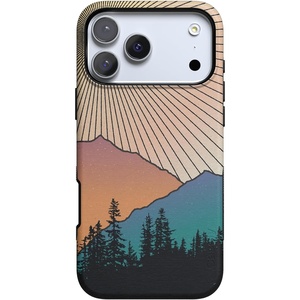 image:imageCasely iPhone 17 Pro Max Case  Midnight Onyx  Black Shimmer  Bold Protective Design  Compatible with MagSafeGolden Hour  Mountain Sunset