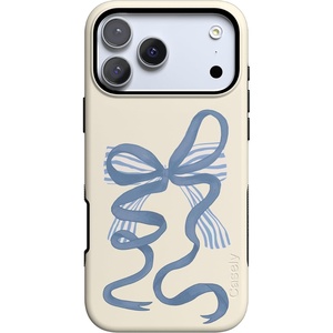 image:imageCasely iPhone 17 Pro Max Case  Midnight Onyx  Black Shimmer  Bold Protective Design  Compatible with MagSafeHeartstrings  Blue Bow
