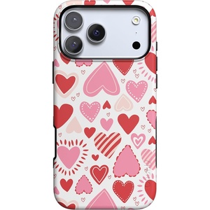 image:imageCasely iPhone 17 Pro Max Case  Midnight Onyx  Black Shimmer  Bold Protective Design  Compatible with MagSafeLove Struck  Heart Stickers