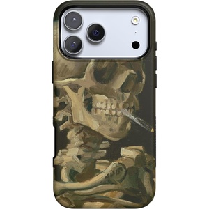 image:imageCasely iPhone 17 Pro Max Case  Midnight Onyx  Black Shimmer  Bold Protective Design  Compatible with MagSafeVan Gogh  Skull of a Skeleton with Burning Cig