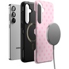 image:imageCasely Galaxy S25 Plus Case  Sweet Jam  Purple Gingham  Bold Protective Design  Compatible with MagSafeSpotted in SoHo  Pink Polka Dot