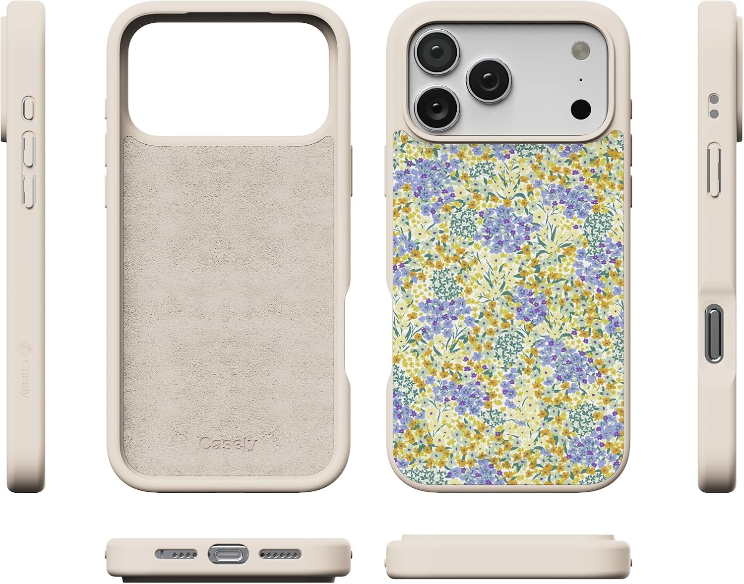 image:imageCasely iPhone 17 Pro Max Case  Citrus Stripes  Poolside Print  Align SoftTouch Flexible Bumper Case  Compatible with MagSafeDream Garden  Cottagecore