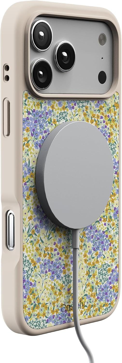 image:imageCasely iPhone 17 Pro Max Case  Citrus Stripes  Poolside Print  Align SoftTouch Flexible Bumper Case  Compatible with MagSafeDream Garden  Cottagecore