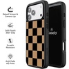image:imageCasely iPhone 17 Pro Max Case  Citrus Stripes  Poolside Print  Align SoftTouch Flexible Bumper Case  Compatible with MagSafeFit Check  Black  Brown Checkerboard