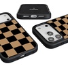 image:imageCasely iPhone 17 Pro Max Case  Citrus Stripes  Poolside Print  Align SoftTouch Flexible Bumper Case  Compatible with MagSafeFit Check  Black  Brown Checkerboard