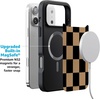 image:imageCasely iPhone 17 Pro Max Case  Citrus Stripes  Poolside Print  Align SoftTouch Flexible Bumper Case  Compatible with MagSafeFit Check  Black  Brown Checkerboard
