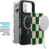 image:imageCasely iPhone 17 Pro Max Case  Citrus Stripes  Poolside Print  Align SoftTouch Flexible Bumper Case  Compatible with MagSafeFit Check  Green Checkerboard