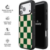image:imageCasely iPhone 17 Pro Max Case  Citrus Stripes  Poolside Print  Align SoftTouch Flexible Bumper Case  Compatible with MagSafeFit Check  Green Checkerboard