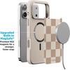 image:imageCasely iPhone 17 Pro Max Case  Citrus Stripes  Poolside Print  Align SoftTouch Flexible Bumper Case  Compatible with MagSafeFit Check  Neutral Checkerboard