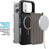 image:imageCasely iPhone 17 Pro Max Case  Citrus Stripes  Poolside Print  Align SoftTouch Flexible Bumper Case  Compatible with MagSafeGo New York  Blue  Orange Stripes