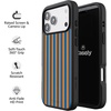 image:imageCasely iPhone 17 Pro Max Case  Citrus Stripes  Poolside Print  Align SoftTouch Flexible Bumper Case  Compatible with MagSafeGo New York  Blue  Orange Stripes