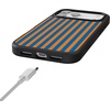 image:imageCasely iPhone 17 Pro Max Case  Citrus Stripes  Poolside Print  Align SoftTouch Flexible Bumper Case  Compatible with MagSafeGo New York  Blue  Orange Stripes