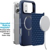 image:imageCasely iPhone 17 Pro Max Case  Citrus Stripes  Poolside Print  Align SoftTouch Flexible Bumper Case  Compatible with MagSafeOn the Dot  Navy Polka Dot
