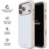 image:imageCasely iPhone 17 Pro Max Case  Citrus Stripes  Poolside Print  Align SoftTouch Flexible Bumper Case  Compatible with MagSafeSunday Best  Blue Stripes