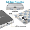 image:imageCasely iPhone 17 Pro Max Case  Marina Lines  Tiny Pinstripe  Compatible with MagSafe  Classic Ultra Thin DesignFit Check  Light Blue Checkerboard
