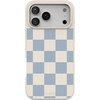 image:imageCasely iPhone 17 Pro Max Case  Seaside Stitch  Vintage Roses  Align SoftTouch Flexible Bumper Case  Compatible with MagSafeFit Check  Light Blue Checkerboard
