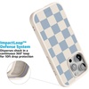 image:imageCasely iPhone 17 Pro Max Case  Seaside Stitch  Vintage Roses  Align SoftTouch Flexible Bumper Case  Compatible with MagSafeFit Check  Light Blue Checkerboard
